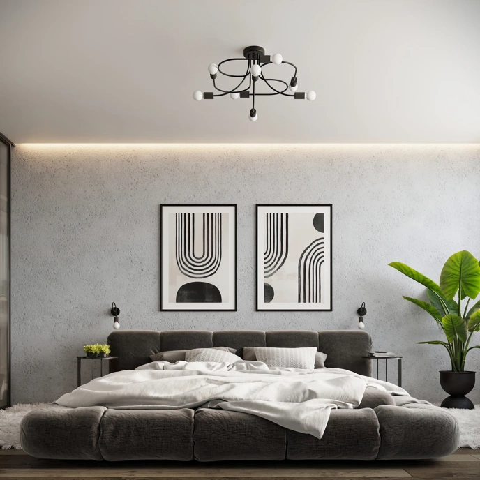 Wandlamp LEVAR zwart