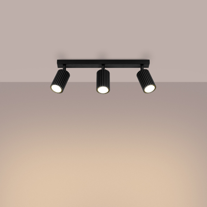 Plafondlamp KARBON 3L zwart