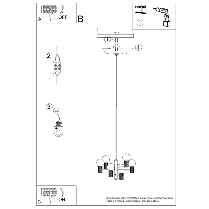 Kroonluchter HALO 6 wit