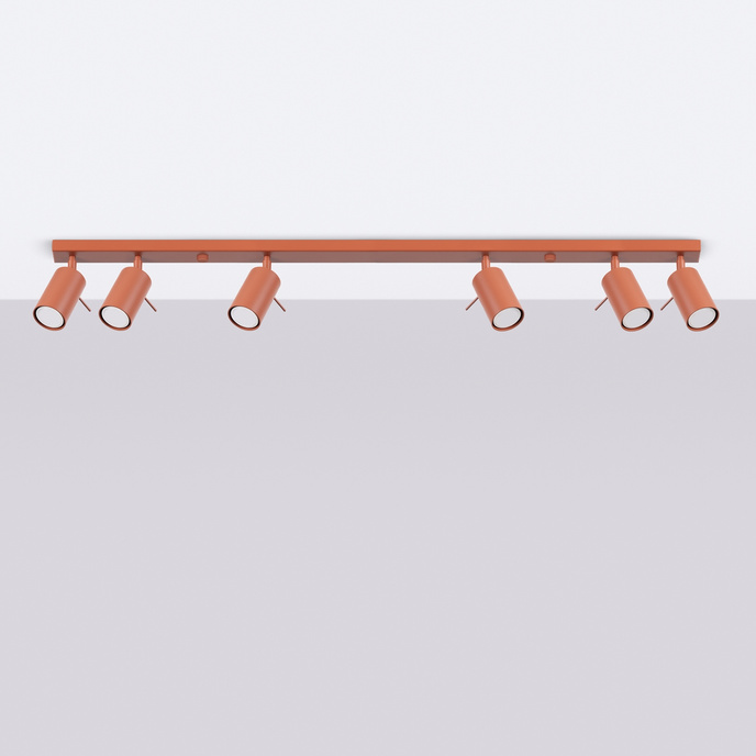 Plafondlamp RING 6L rood ochra