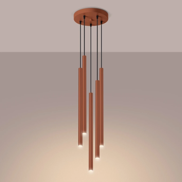 Hanglamp PASTELO 5P rood oker