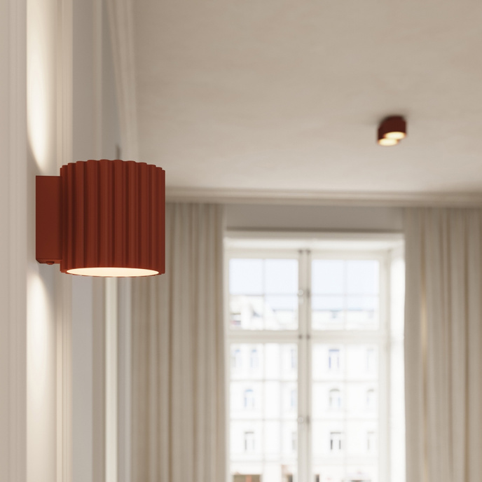 Plafondlamp AURA 2 rood ochra Gx53