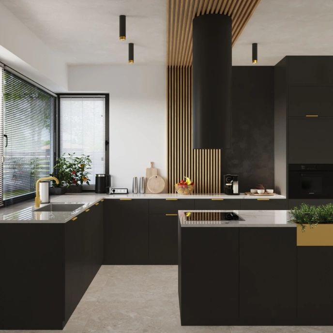 Plafondlamp NERO 22,5 zwart/goud