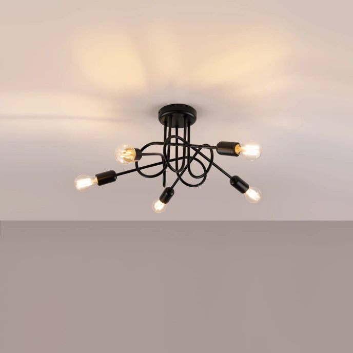 Kroonluchter LOOP 5 zwart