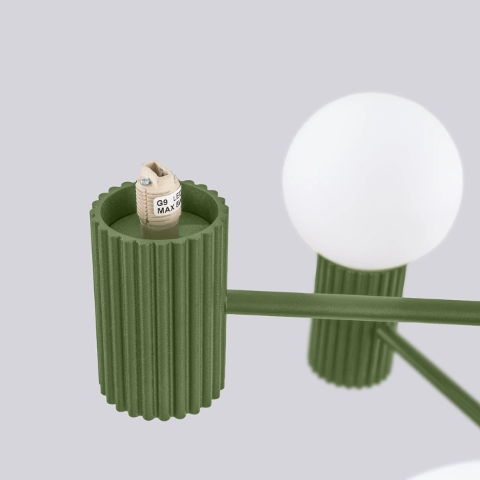 Kroonluchter HALO 6 olijfgroen