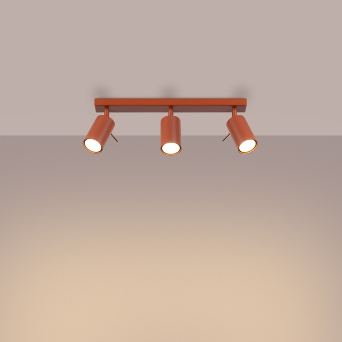 Plafondlamp RING 3L rood ochra