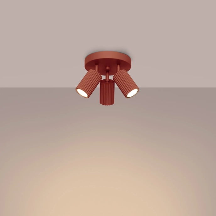 Plafondlamp KARBON 3P rood oker