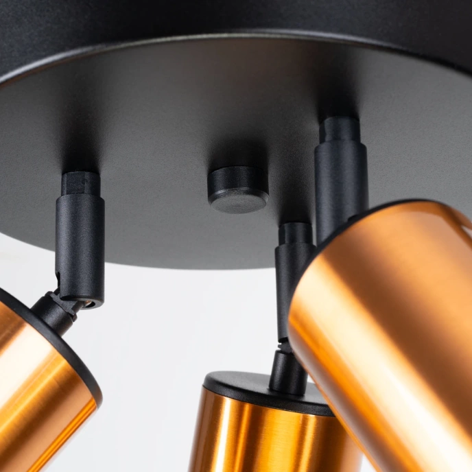 Plafondlamp WINX 3P zwart/cooper