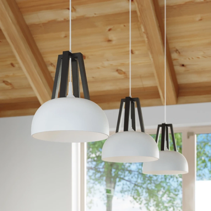 Hanglamp CASCO wit/zwart
