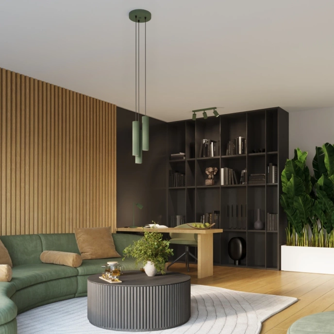 Wandlamp KARBON 10 olijfgroen