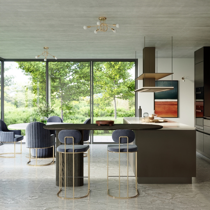 Kroonluchter LOOP 5 glanzend goud