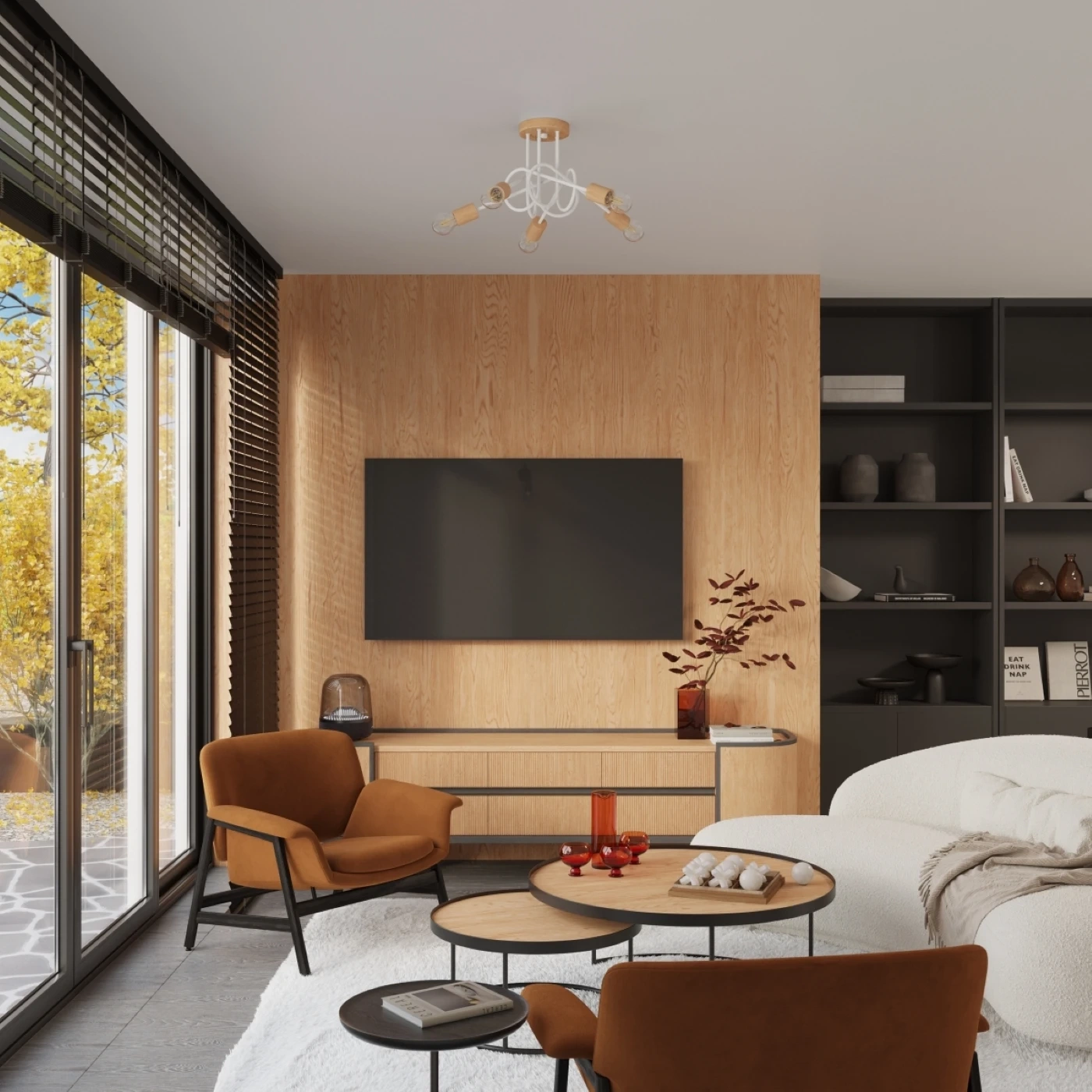 Kroonluchter EMBER 3 wit