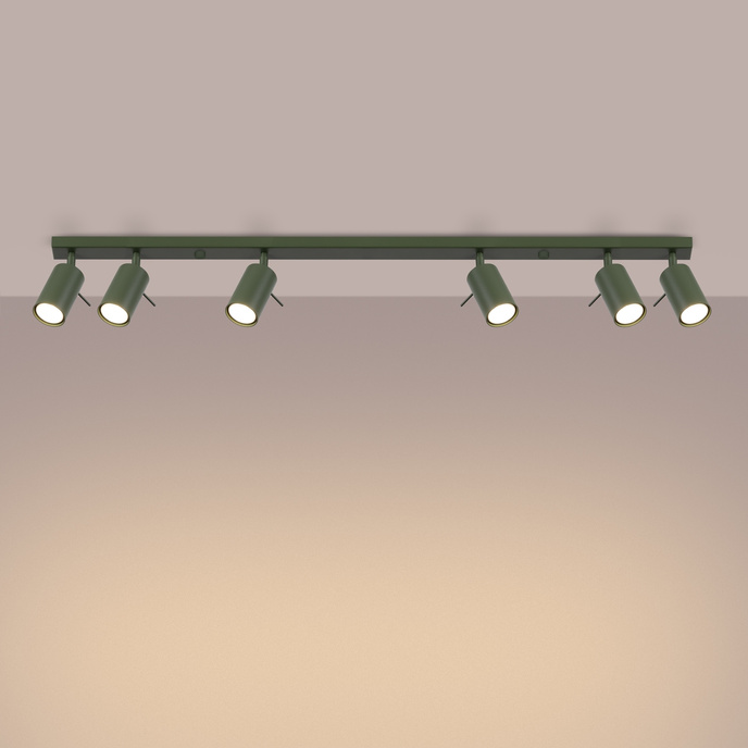 Plafondlamp RING 6L olijfgroen