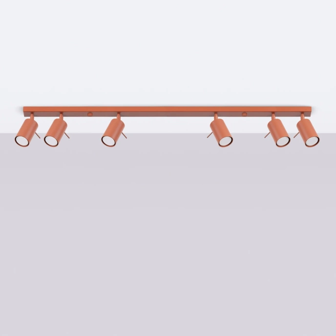 Plafondlamp RING 6L rood ochra