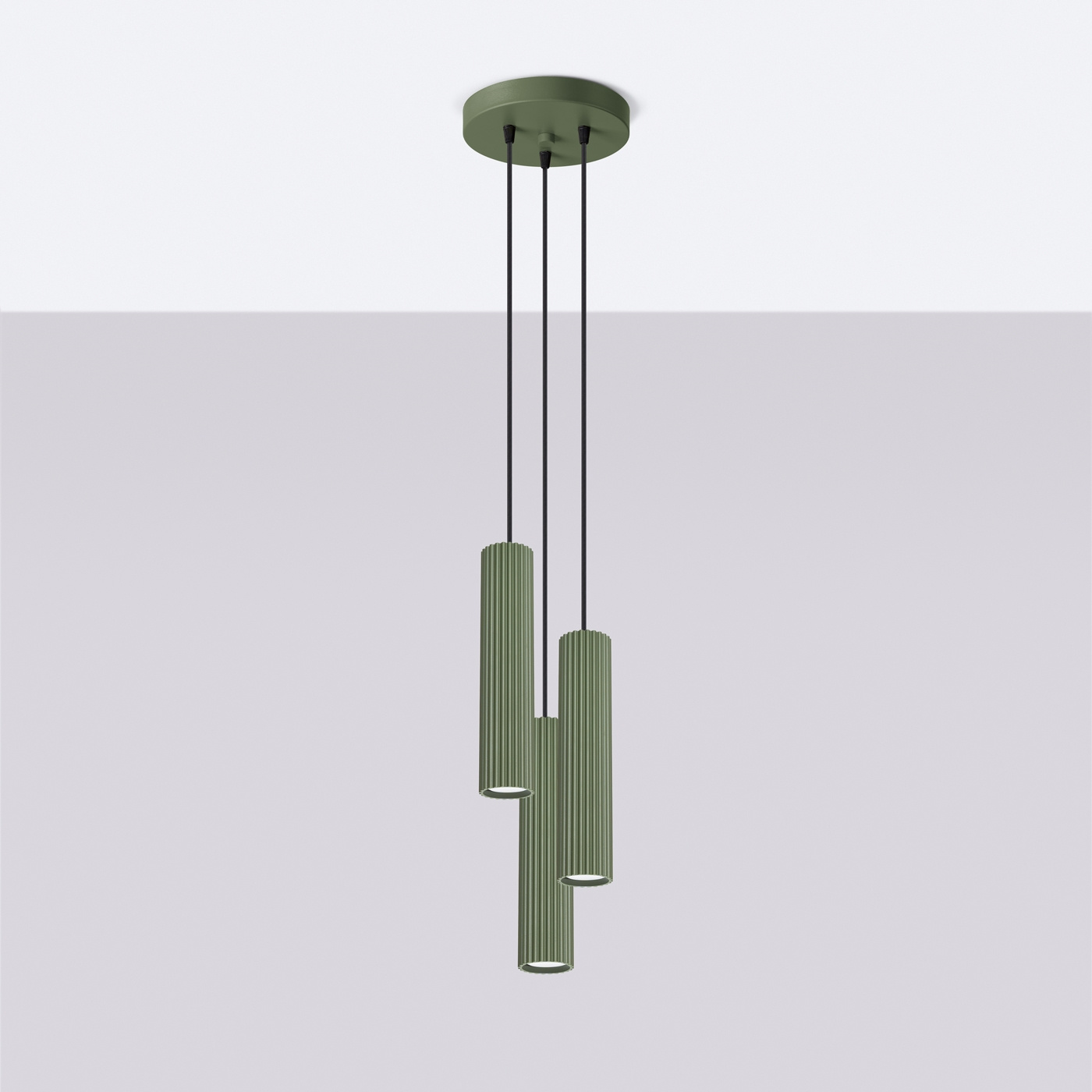 Hanglamp KARBON 3P olijfgroen