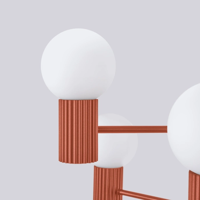 Kroonluchter HALO 6 rood ochra