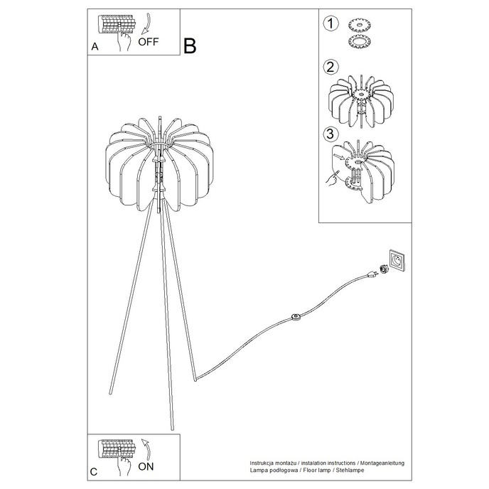 Staande lamp MULA 45 geel