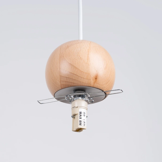 Hanglamp PEKKA 1 wit/natuurlijk hout