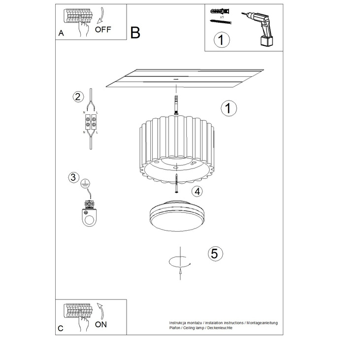 Plafondlamp AURA 1 mokka Gx53