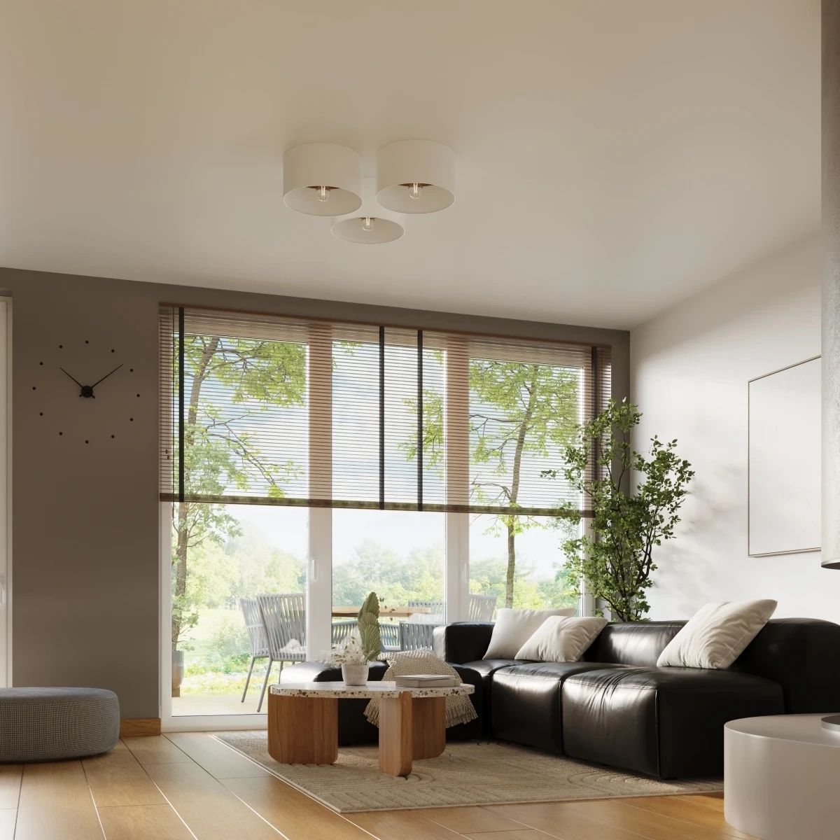 Plafondlamp TELESTO wit/donkerbruin