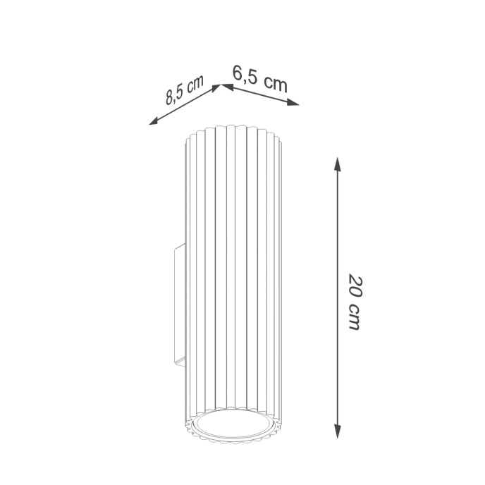 Wandlamp KARBON 20 zwart