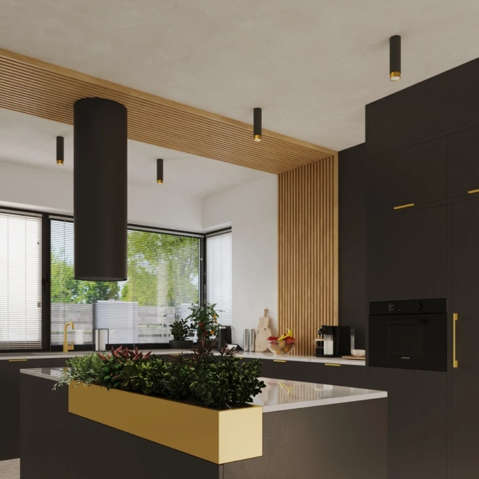 Plafondlamp NERO 12,5 zwart/goud