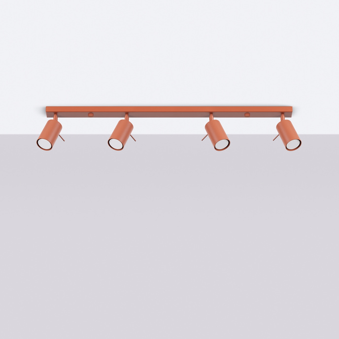 Plafondlamp RING 4L rood ochra