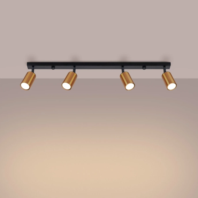 Plafondlamp WINX 4L zwart/cooper