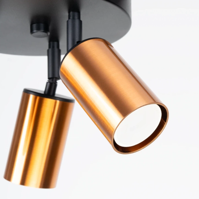 Plafondlamp WINX 3P zwart/cooper