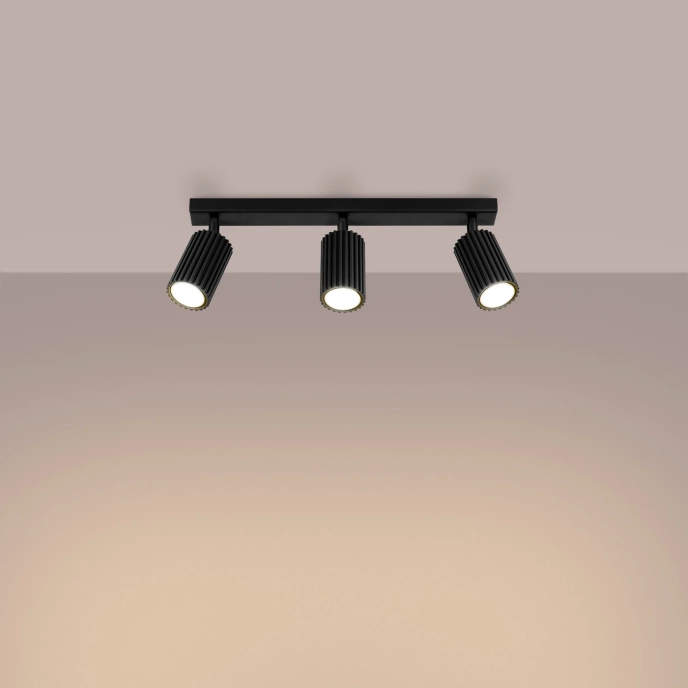 Plafondlamp KARBON 3L zwart