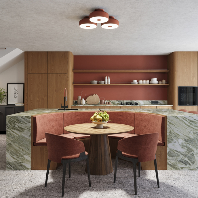 Plafondlamp OMIQ rood oker