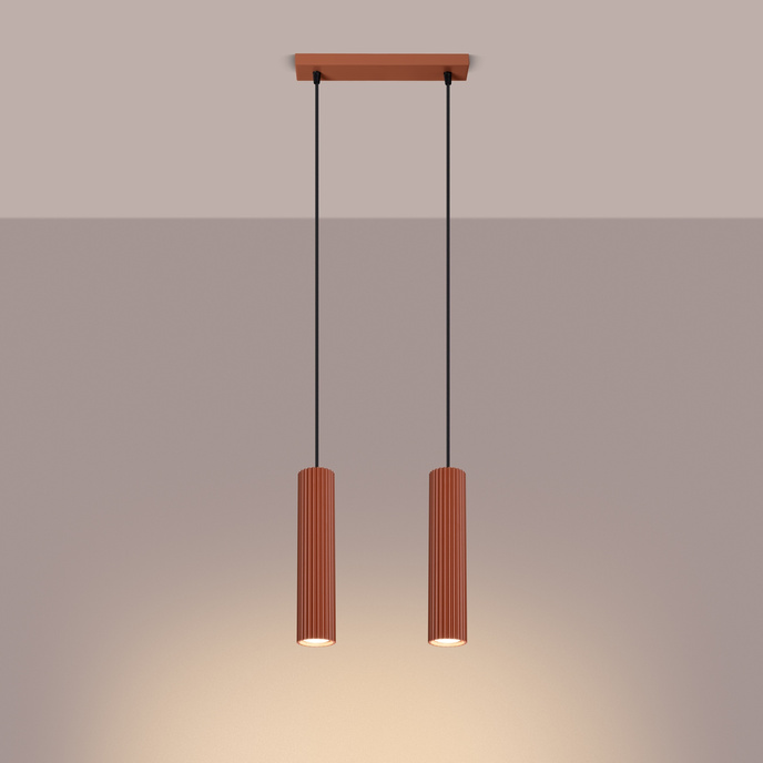 Hanglamp KARBON 2 rood oker