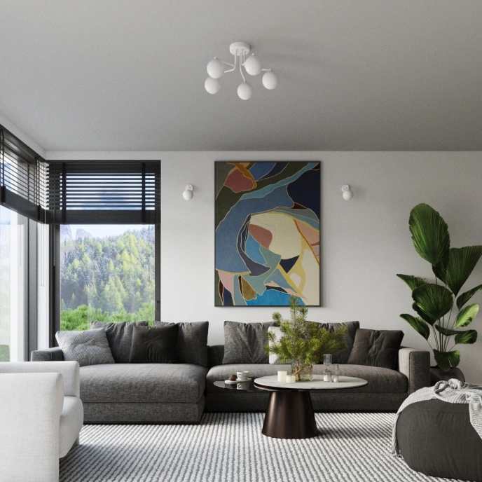 Kroonluchter ASTRAL 5 wit