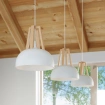 Hanglamp CASCO wit/natuurlijk hout