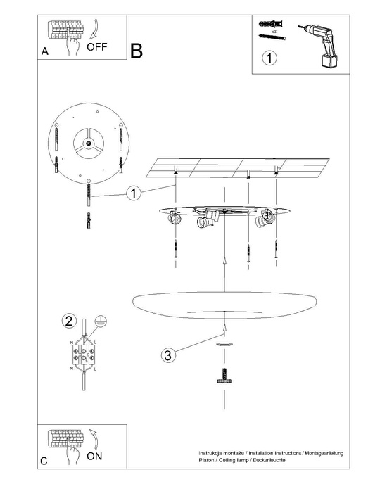 Plafondlamp FUSION 630
