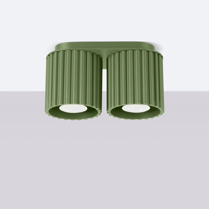 Plafondlamp AURA 2 olijfgroen GU10