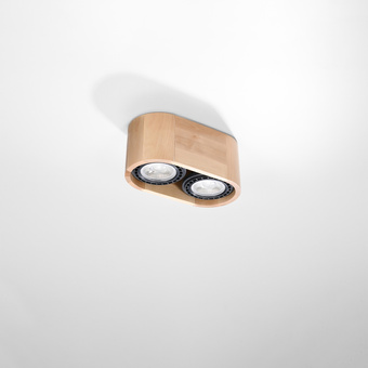 Plafondlamp BASIC 2 naturel hout