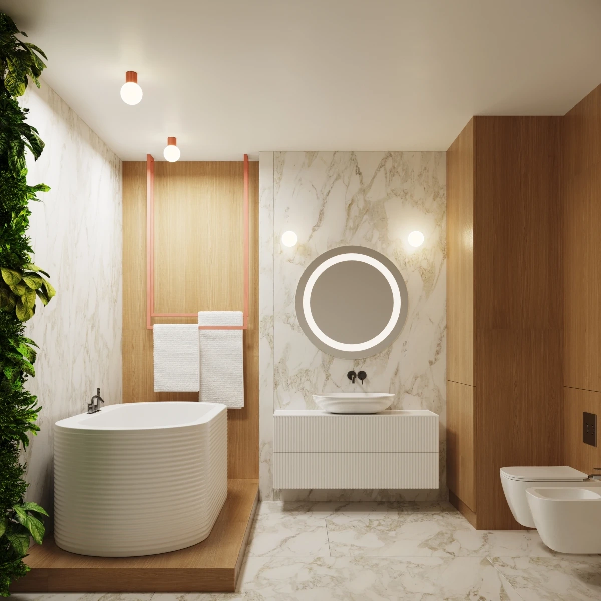 Wandlamp HALO perzik IP44