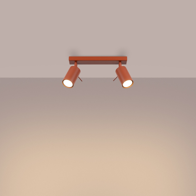 Plafondlamp RING 2 rood ochra