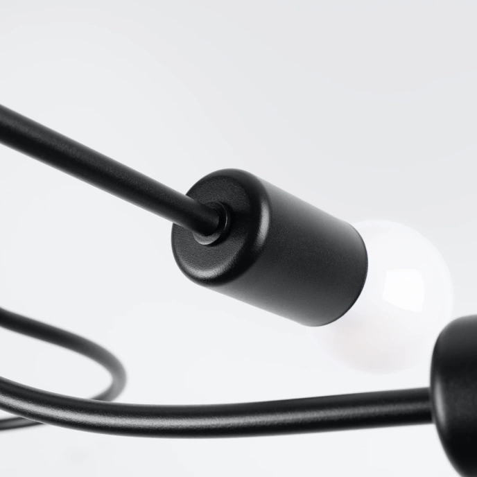 Kroonluchter LEVAR 4 zwart