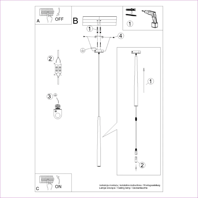 Staande lamp BLISS 1 zwart