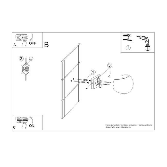 Wandlamp GLOBE beton