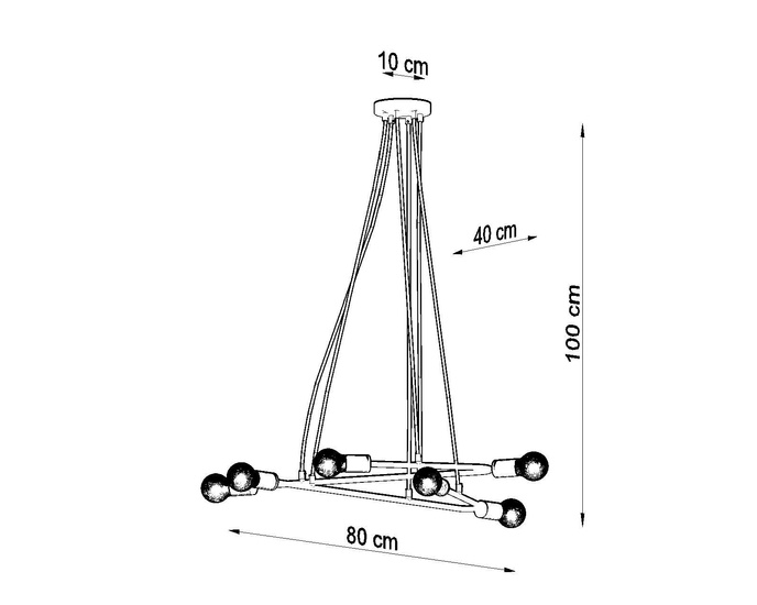 Lampa wisząca ASTRAL 6 czarna