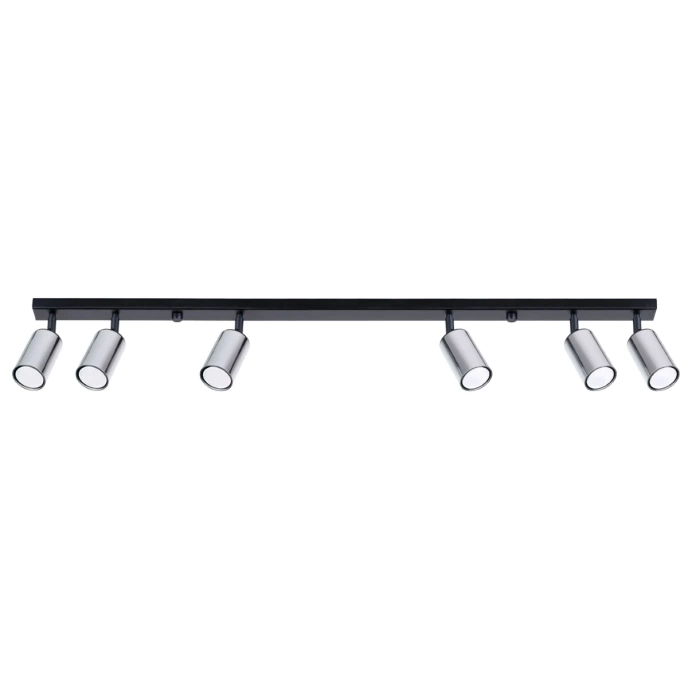 Plafondlamp WINX 6L zwart/chroom