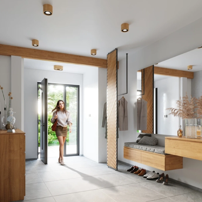 Plafondlamp BASIC 2 naturel hout