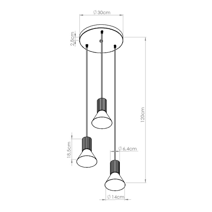 Hanglamp ESTRIA 3P beige