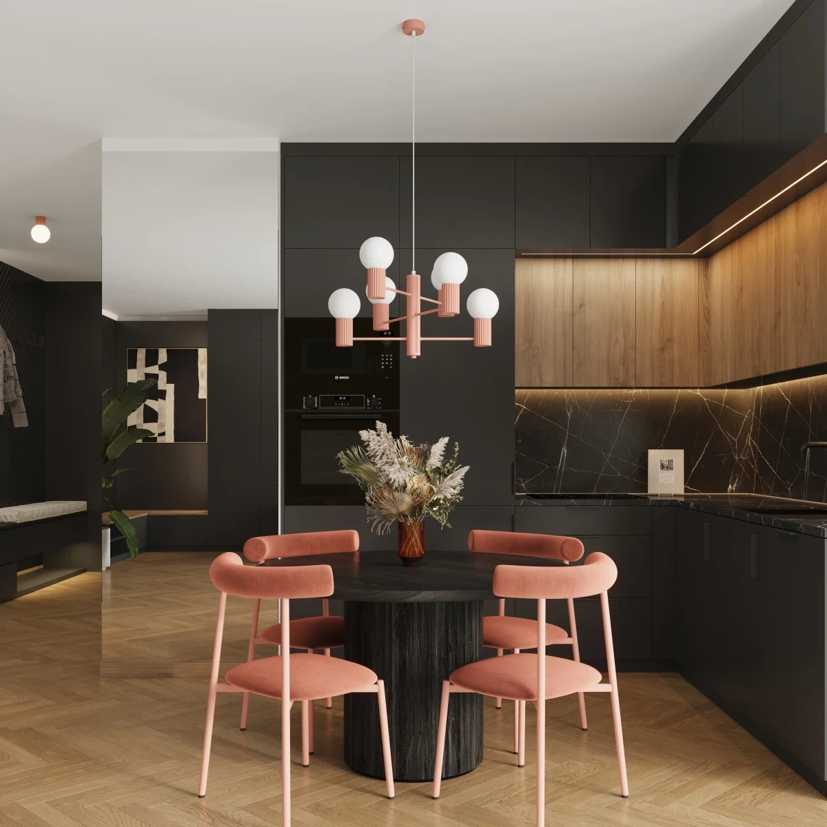 Kroonluchter HALO 6 perzik