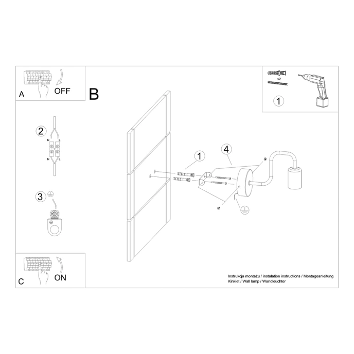 Wandlamp VECTOR zwart