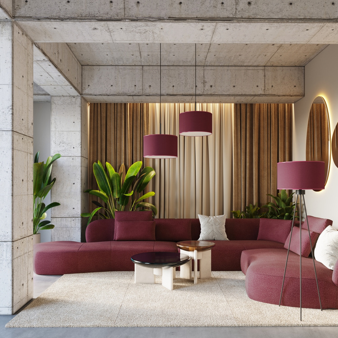 Vloerlamp NEVIA bordeaux