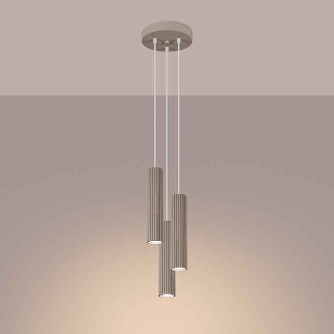 Hanglamp KARBON 3P taupe